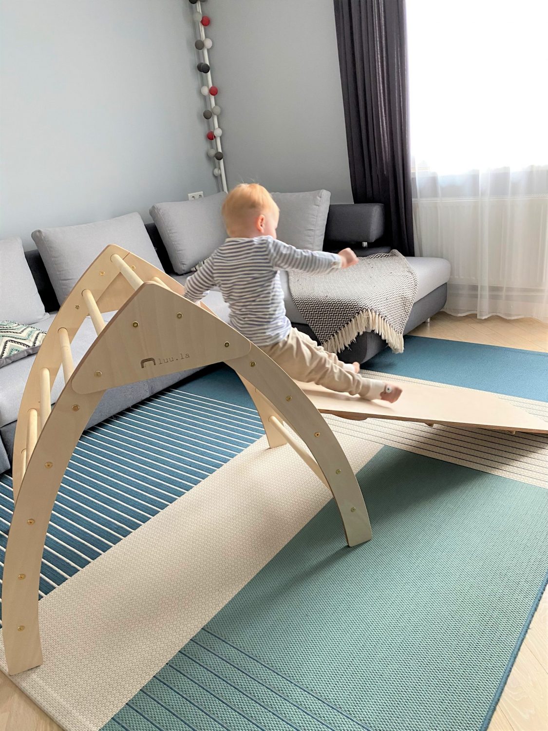 Nordic style indoor playground triangle climbing set